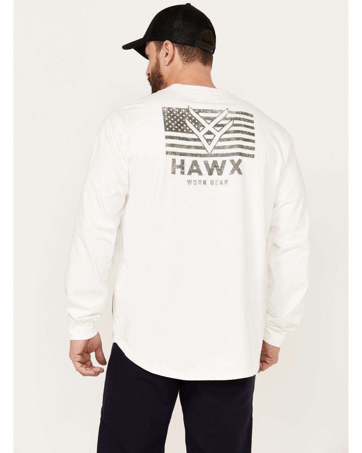Hawx Men's FR Logo Long Sleeve Graphic T-Shirt, Natural, hi-res