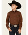 Cinch Boys' Rust Copper Geo Print Long Sleeve Button-Down Western Shirt , Rust Copper, hi-res
