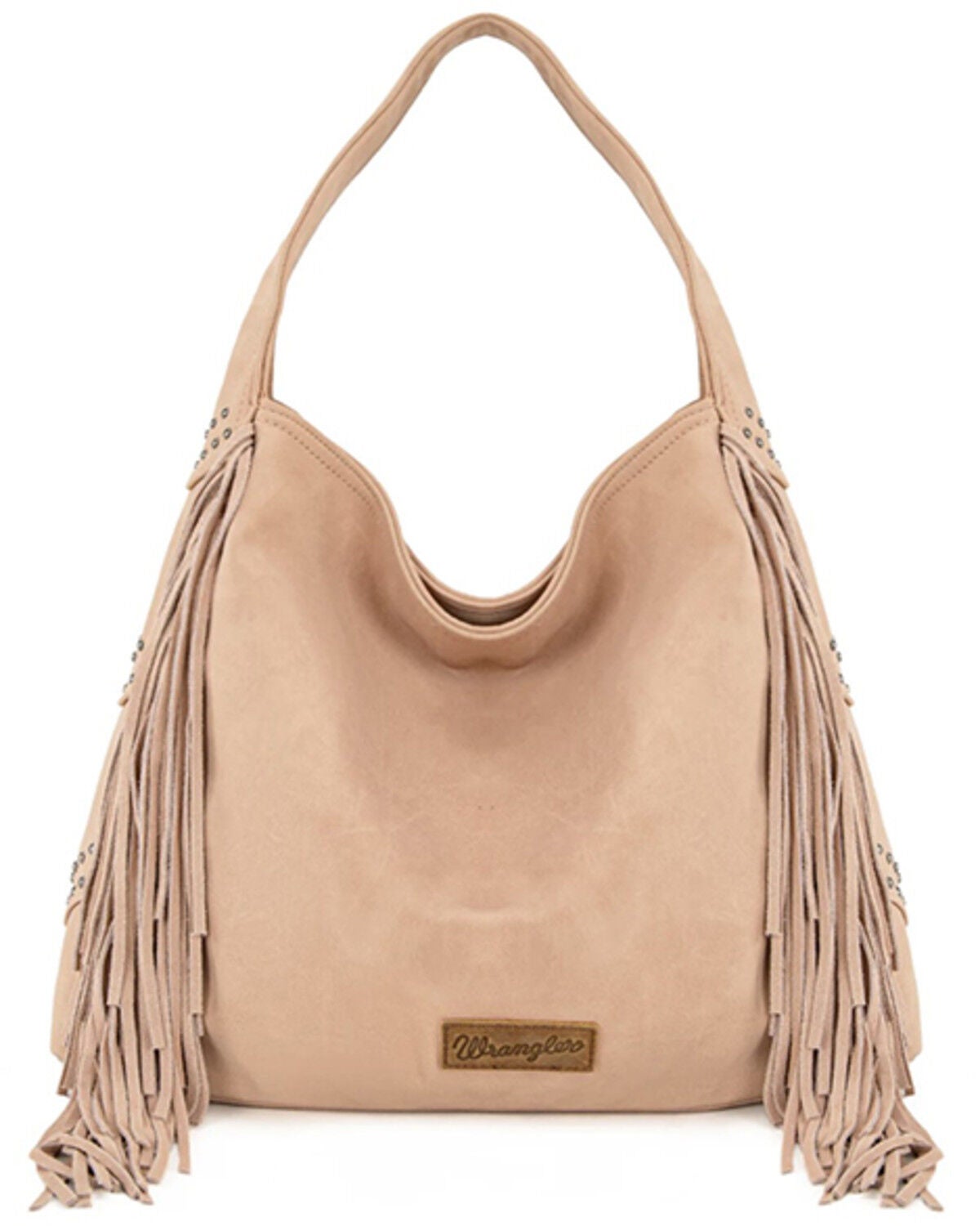 Image #2 - Wrangler Women's Shiloh Fringe Studded Hobo Bag, Dark Pink, hi-res