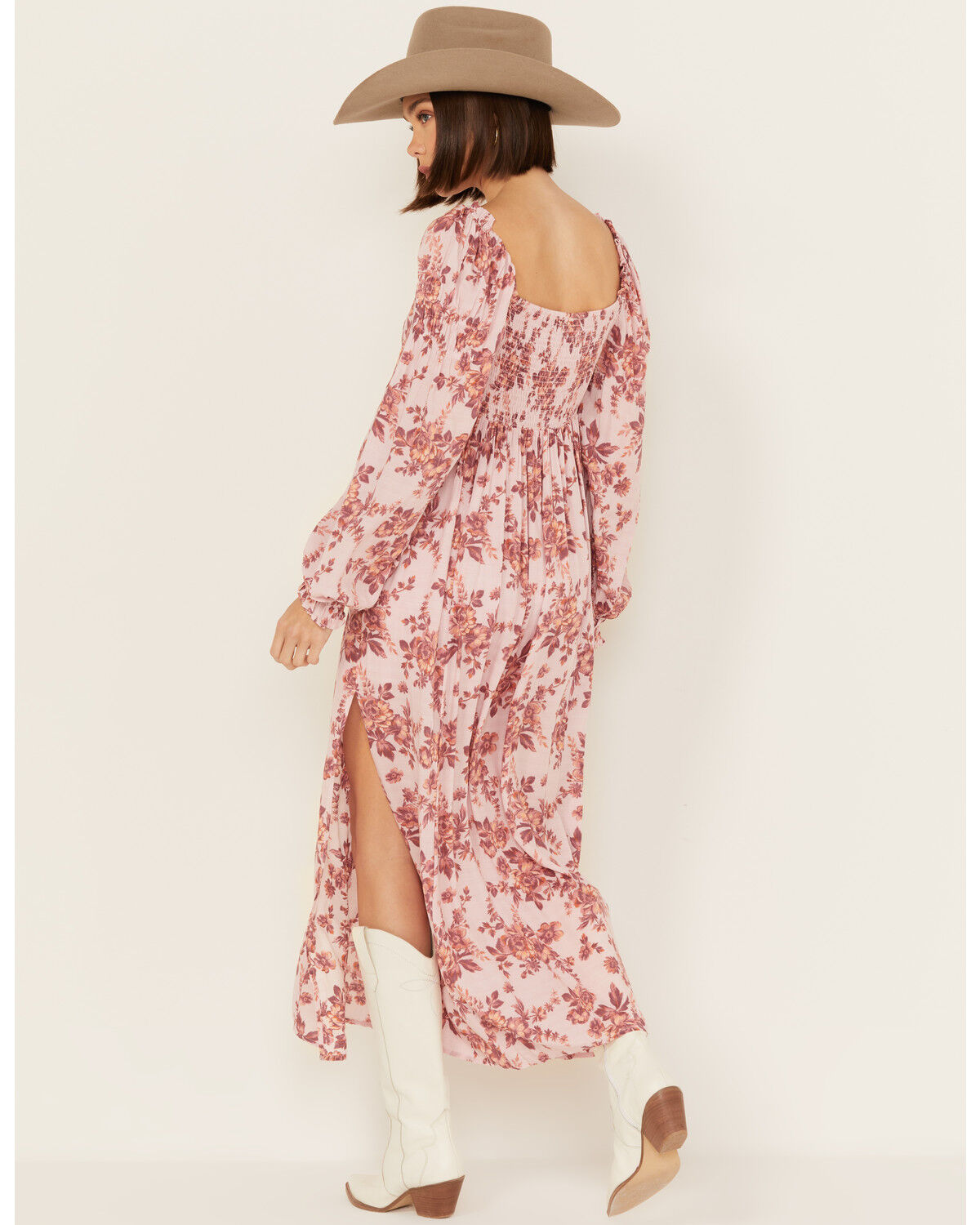Image #4 - Free People Women's Jaymes Floral Print Long Sleeve Midi Dress, Light Purple, hi-res