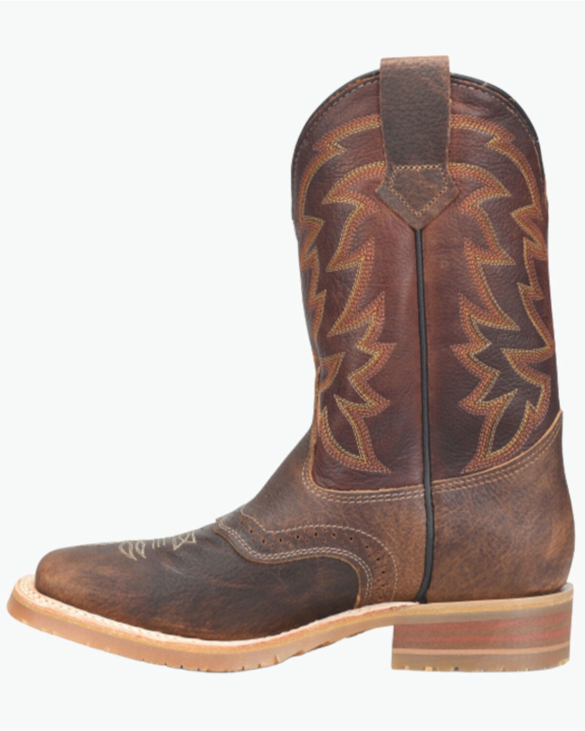 Image #2 - Double H Men's 11" Bowie USA Roper Performance Western Boots - Broad Square Toe, Brown, hi-res