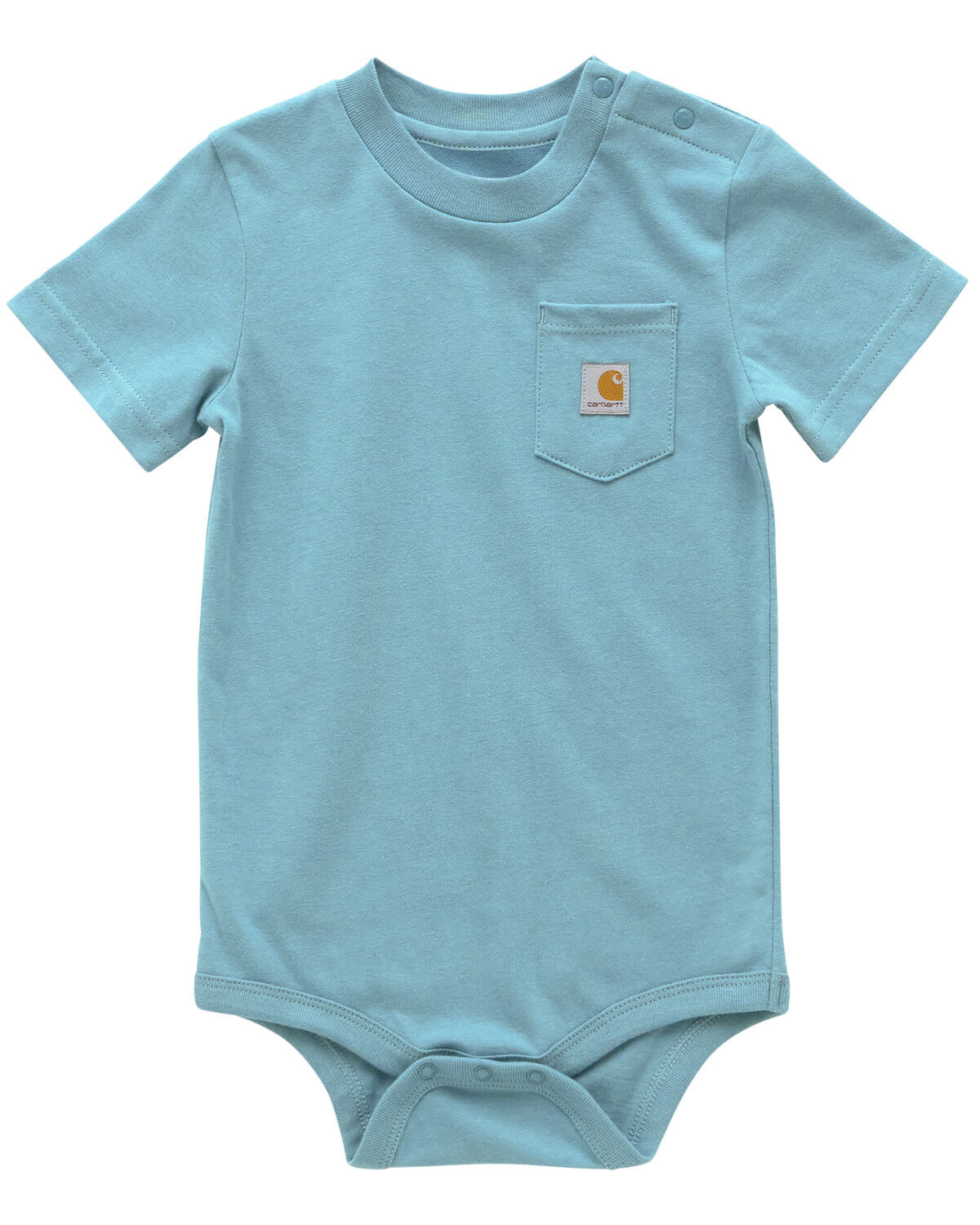 Image #1 - Carhartt Infant Boys' Solid Short Sleeve Snap Onesie, Blue, hi-res