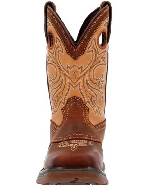 Image #4 - Durango Boys' Lil Rebel Embroidered Western Boots - Broad Square Toe, Brown, hi-res