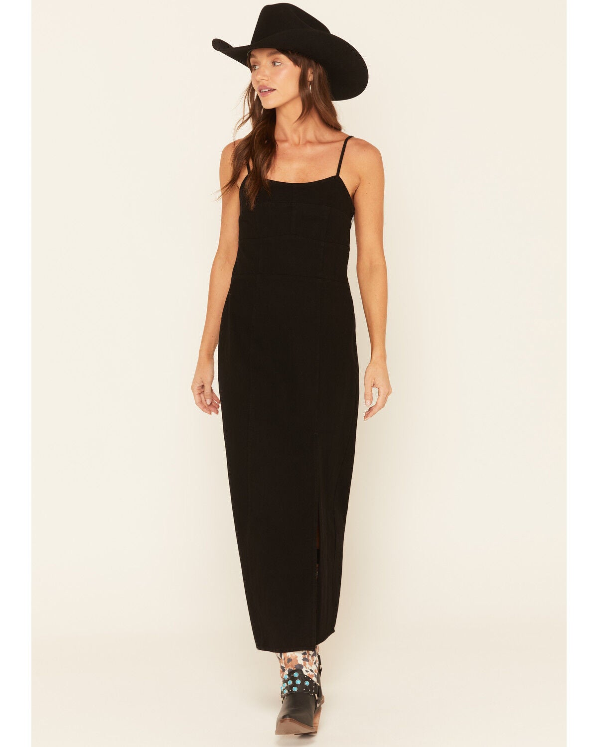 Wrangler Retro Women's Sleeveless Denim Midi Dress, Black, hi-res