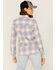 Flag & Anthem Women's Long Sleeve Plaid Pocket Button Shirt, Light Blue, hi-res
