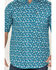 Image #3 - Ariat Men's Kavir Classic Fit Western Shirt, Teal, hi-res