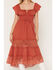 Image #3 - Rosabelle Honey Women's Solid Lace Short Sleeve Midi Dress, Rust Copper, hi-res