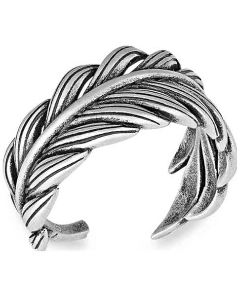 Image #1 - Montana Silversmiths Women's The Frayed Singleton Wrap Ring, Silver, hi-res