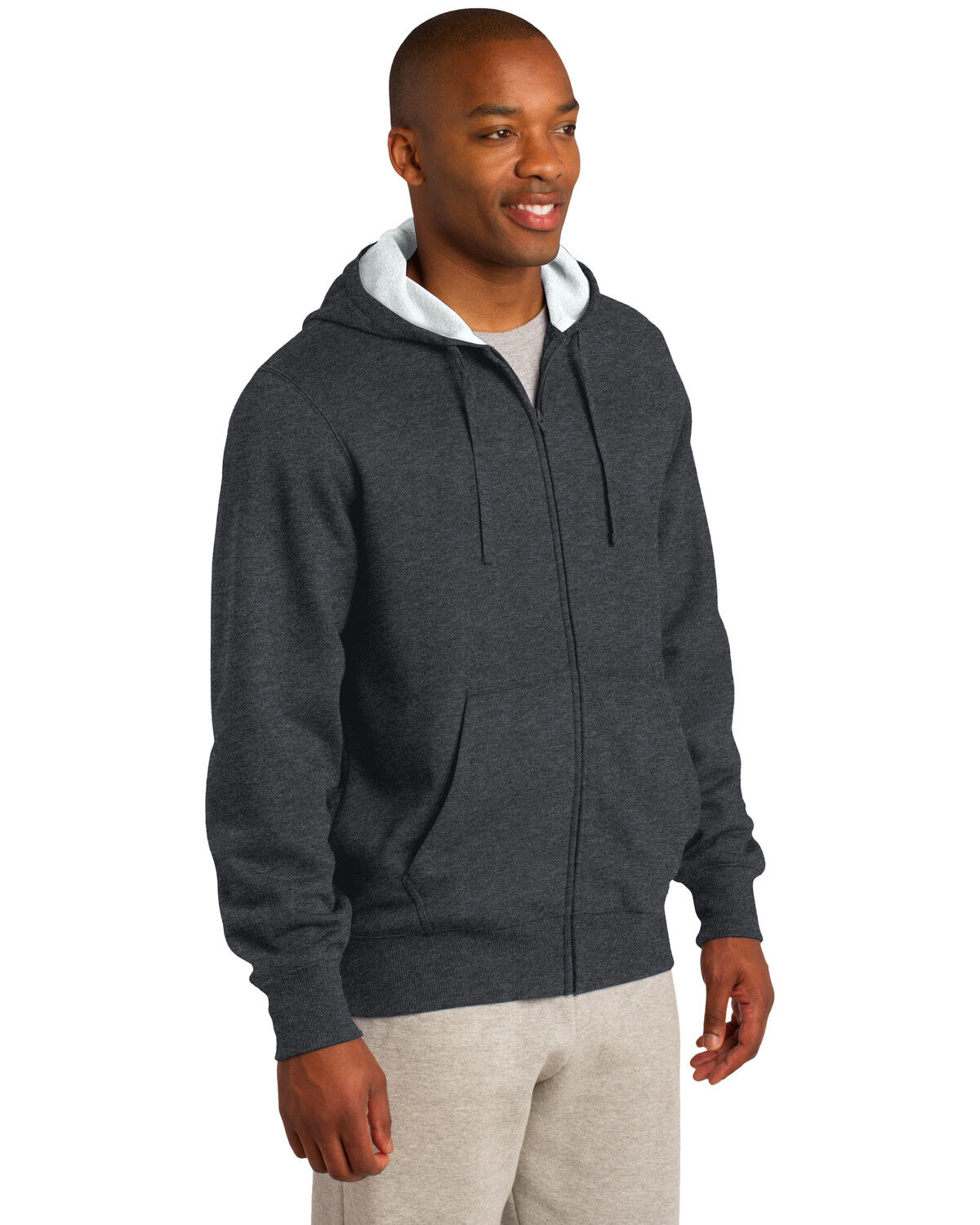 Sport-Tek Men's Full Zip Sweatshirt,X-Large,Graphite Hthr