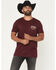 Image #2 - Moonshine Spirit&reg; Men's Libertado Logo Short Sleeve Graphic T-Shirt, Burgundy, hi-res