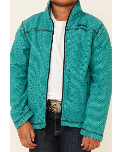 Image #3 - Powder River Outfitters Boys' Honeycomb Performance Zip-Front Fleece Jacket , Jade, hi-res