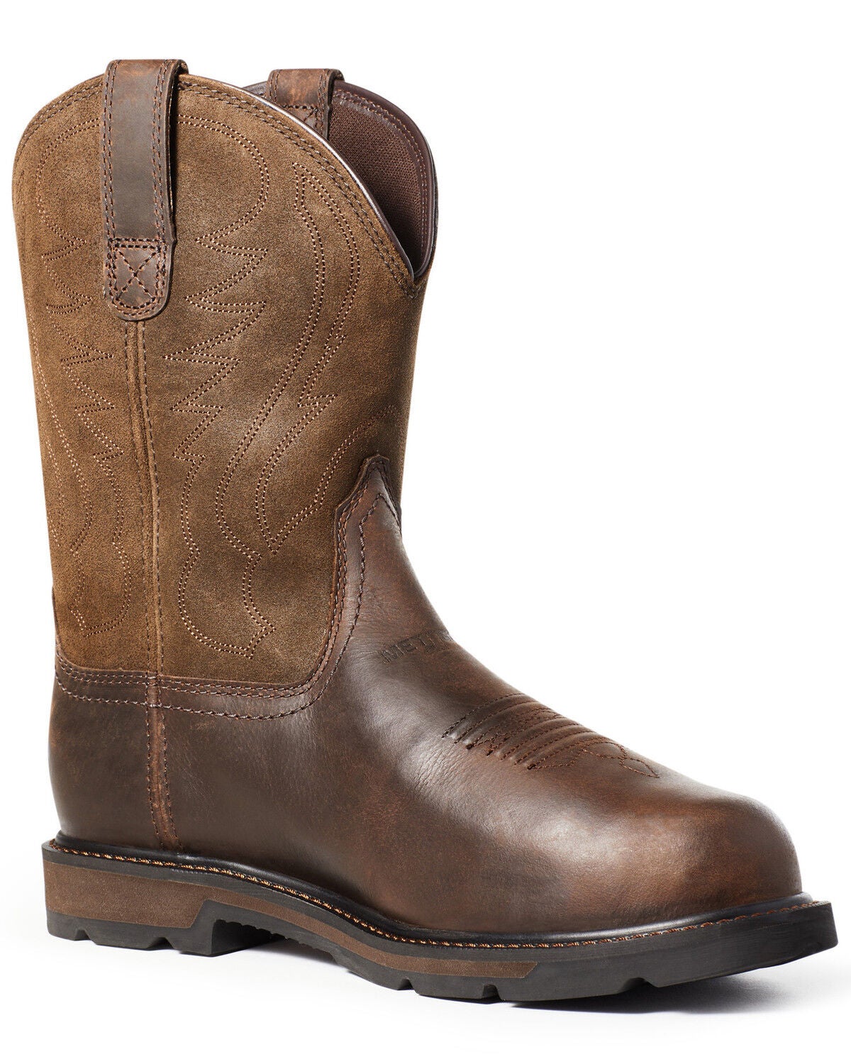 Ariat Men's Groundbreaker Met Guard Western Work Boots - Steel Toe, Brown, hi-res