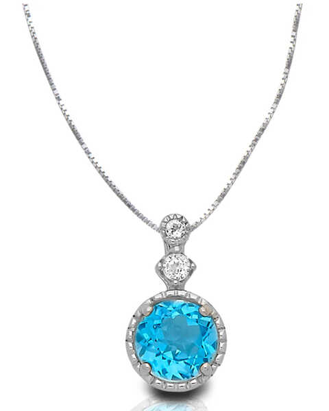 Image #1 - Kelly Herd Women's Silver Radiant Three-Stone Topaz Necklace, No Color, hi-res