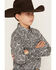 Image #2 - Cody James Boys' Botanical Paisley Print Long Sleeve Snap Western Shirt, Black, hi-res