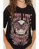 Image #3 - Wrangler X Lainey Girls' Long Live Cowgirls Short Sleeve Graphic Tee, Black, hi-res