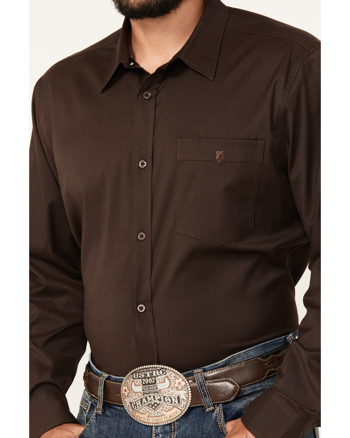 Image #3 - RANK 45® Men's Logo Long Sleeve Button-Down Performance Western Shirt, , hi-res