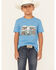 Image #1 - Rock & Roll Denim Boys' Desert Bull Skull Short Sleeve Graphic T-Shirt , Blue, hi-res
