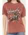 Image #3 - Rock & Roll Denim Women's Howdy Horse Short Sleeve Graphic Tee, Rose, hi-res