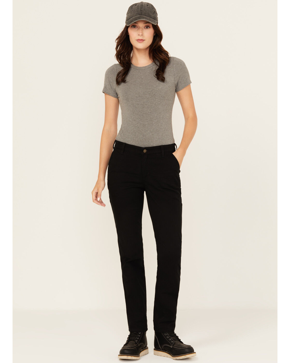 Image #1 - Carhartt Women's Rugged Flex Relaxed Fit Canvas Work Pants, Black, hi-res
