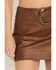 Image #2 - Show Me Your Mumu Women's Maverick Faux Leather Belted Mini Skirt, Chestnut, hi-res