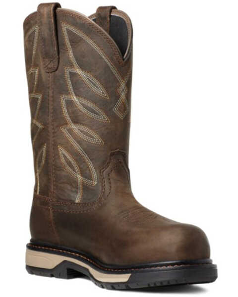 Ariat Women's Riveter Waterproof Western Work Boots - Composite Toe, Brown, hi-res