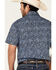 Rock & Roll Denim Men's Paisley Print Short Sleeve Western Shirt , Blue, hi-res