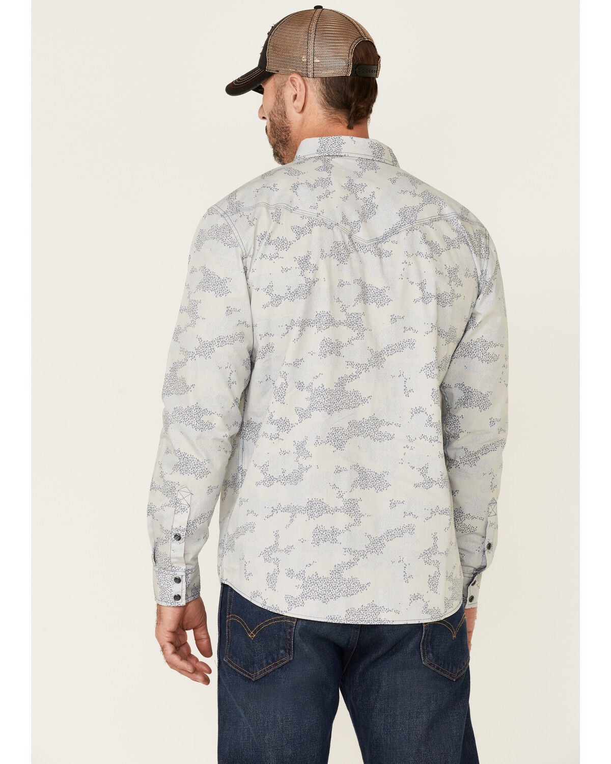 Moonshine Spirit Men's Dispatch Camo Print Long Sleeve Snap Western Shirt