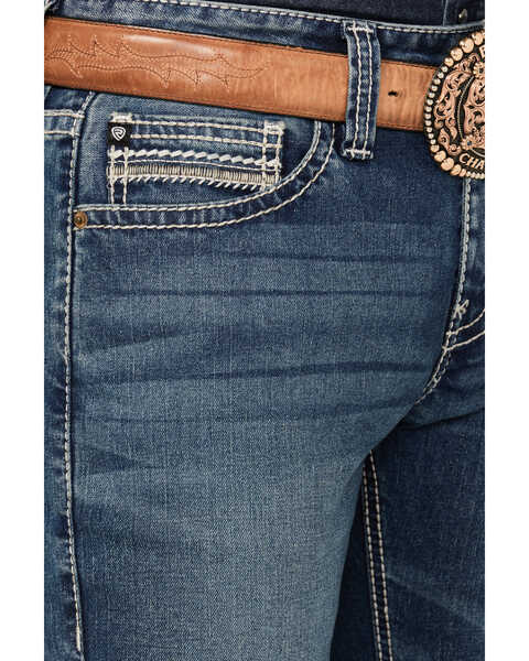 Image #2 - Rock & Roll Denim Men's Pistol Dark Vintage Wash Straight Reflex Denim Jeans, Dark Medium Wash, hi-res