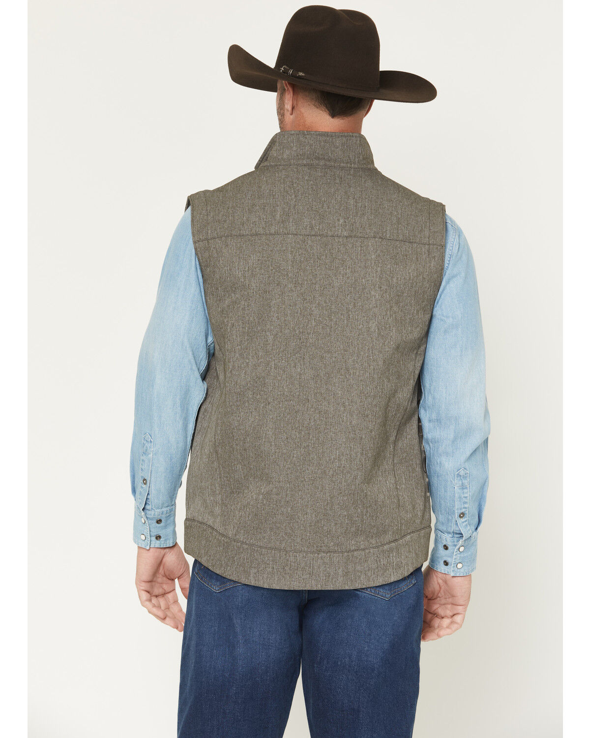 Image #4 - Cinch Men's Bonded Concealed Carry Softshell Vest, Olive, hi-res