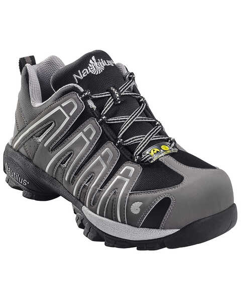 Image #1 - Nautilus Men's Static Dissipative Work Shoes - Composite Toe, Grey, hi-res