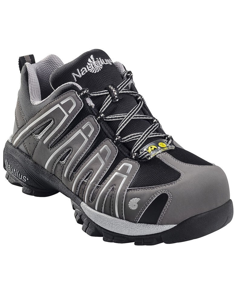 Nautilus Men's Grey Static Dissipative Work Shoes Composite Toe