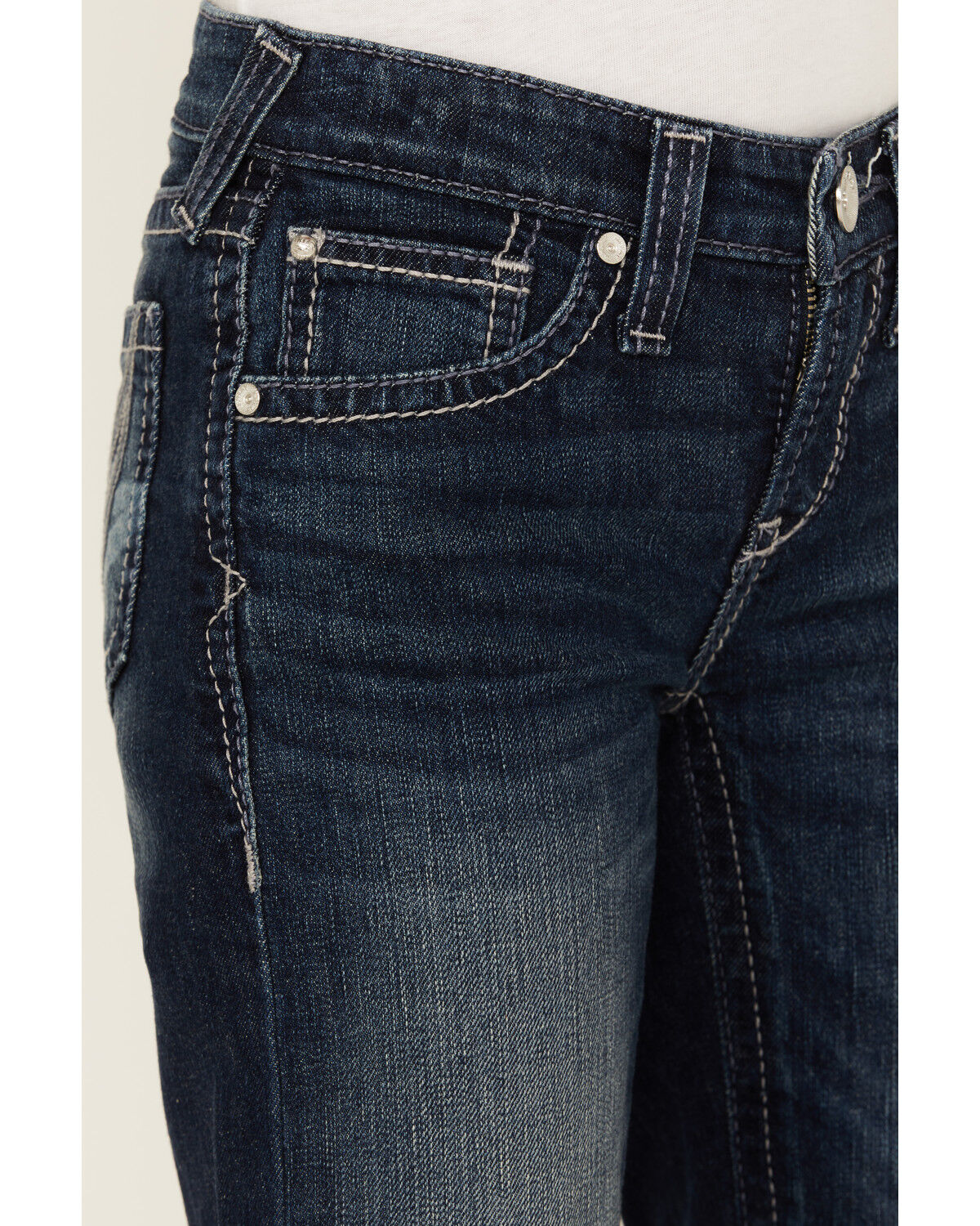 Image #2 - Ariat Girls' Ariana Bootcut Denim Jeans, Blue, hi-res