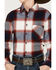 Scope Apparel Boys' Crimson & Cream Plaid Long Sleeve Button-Down Western Shirt , Red, hi-res