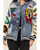 Image #3 - First Row Women's Light Wash Denim Varsity Jacket, Light Wash, hi-res
