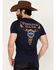 Image #1 - Pendleton Men's Boot Barn Exclusive Stone Skull Short Sleeve T-Shirt, Navy, hi-res