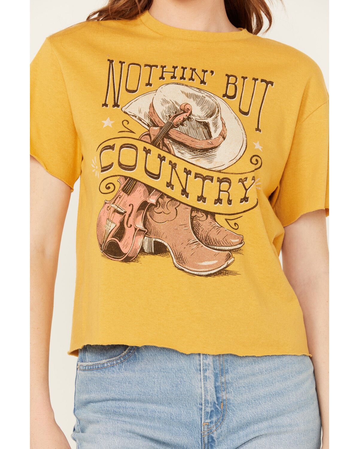 Image #3 - American Highway Women's Nothin But Country Short Sleeve Graphic Tee, Tan, hi-res
