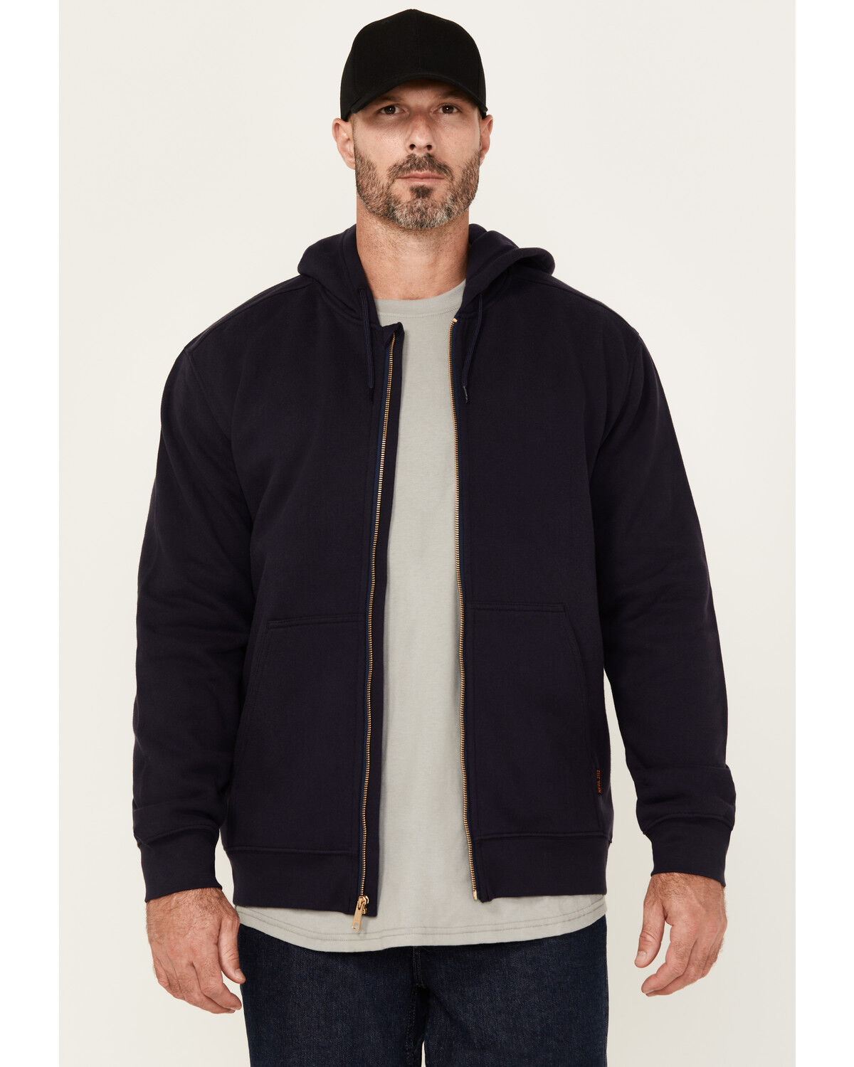 Image #1 - Hawx Men's FR Fleece Hooded Jacket - Tall, Navy, hi-res