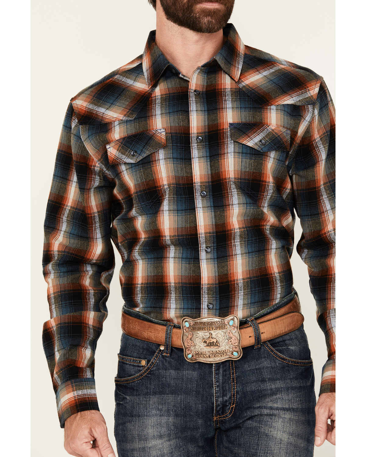 Image #3 - Cody James Men's Santa Cruz Plaid Print Long Sleeve Snap Flannel Shirt - Big, Brown, hi-res