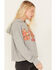 Wrangler Retro Women's Southwestern Print Cropped Hoodie, Heather Grey, hi-res