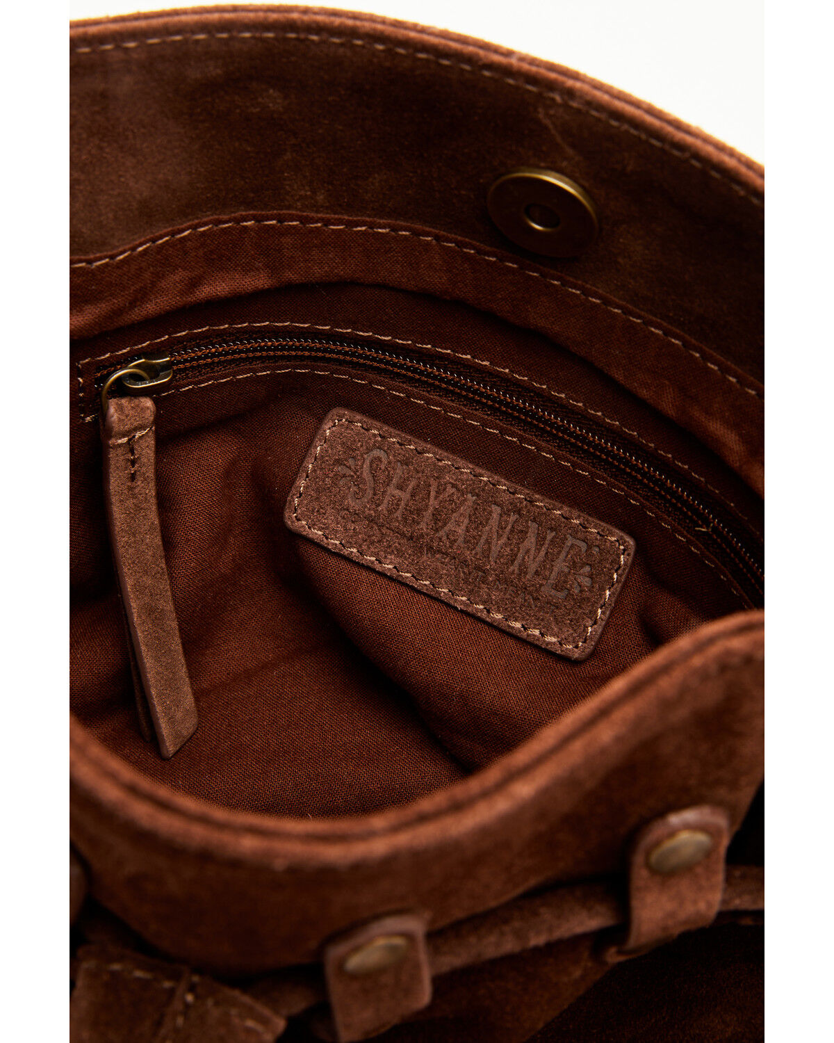 Image #4 - Shyanne Women's Aria Suede Bucket Crossbody Bag, Brown, hi-res