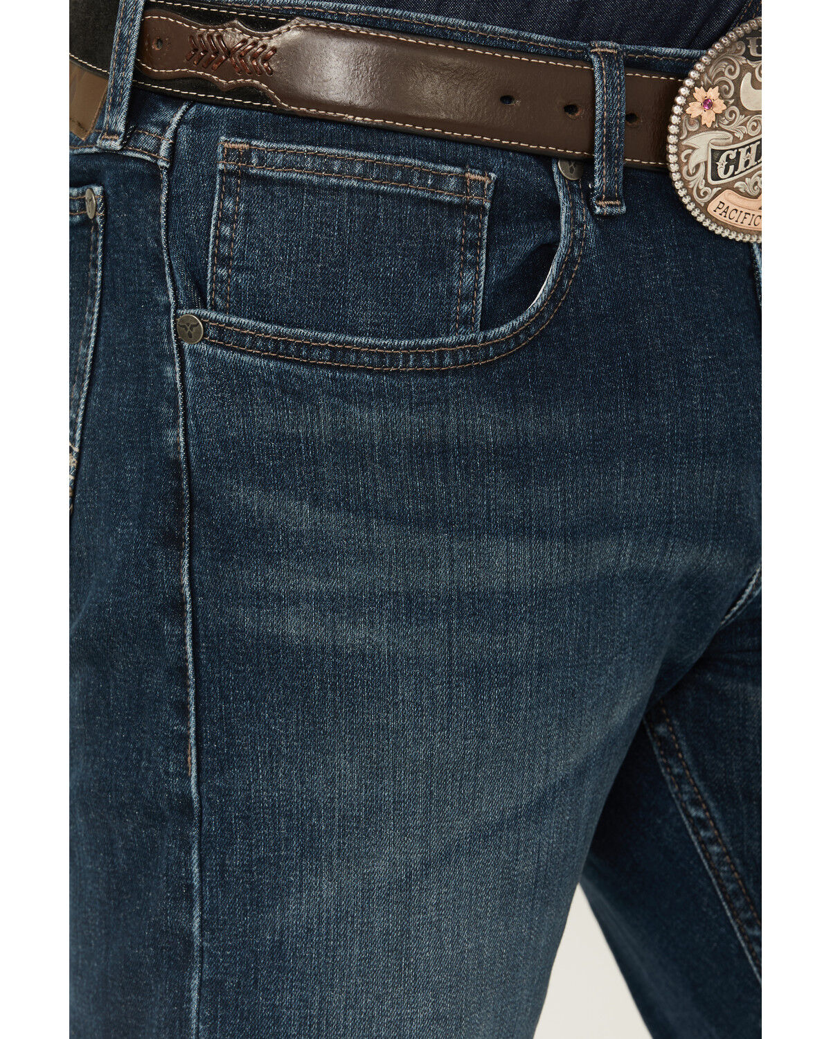 Image #2 - Wrangler Men's 20X Macon Medium Wash Slim Straight Stretch Denim Jeans, Medium Wash, hi-res