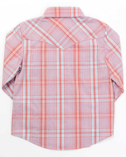 Image #3 - Shyanne Toddler Girls' Plaid Print Long Sleeve Snap Western Shirt, Lavender, hi-res