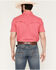 Image #4 - Rock & Roll Denim Men's Tek Solid Short Sleeve Snap Stretch Western Shirt, Hot Pink, hi-res