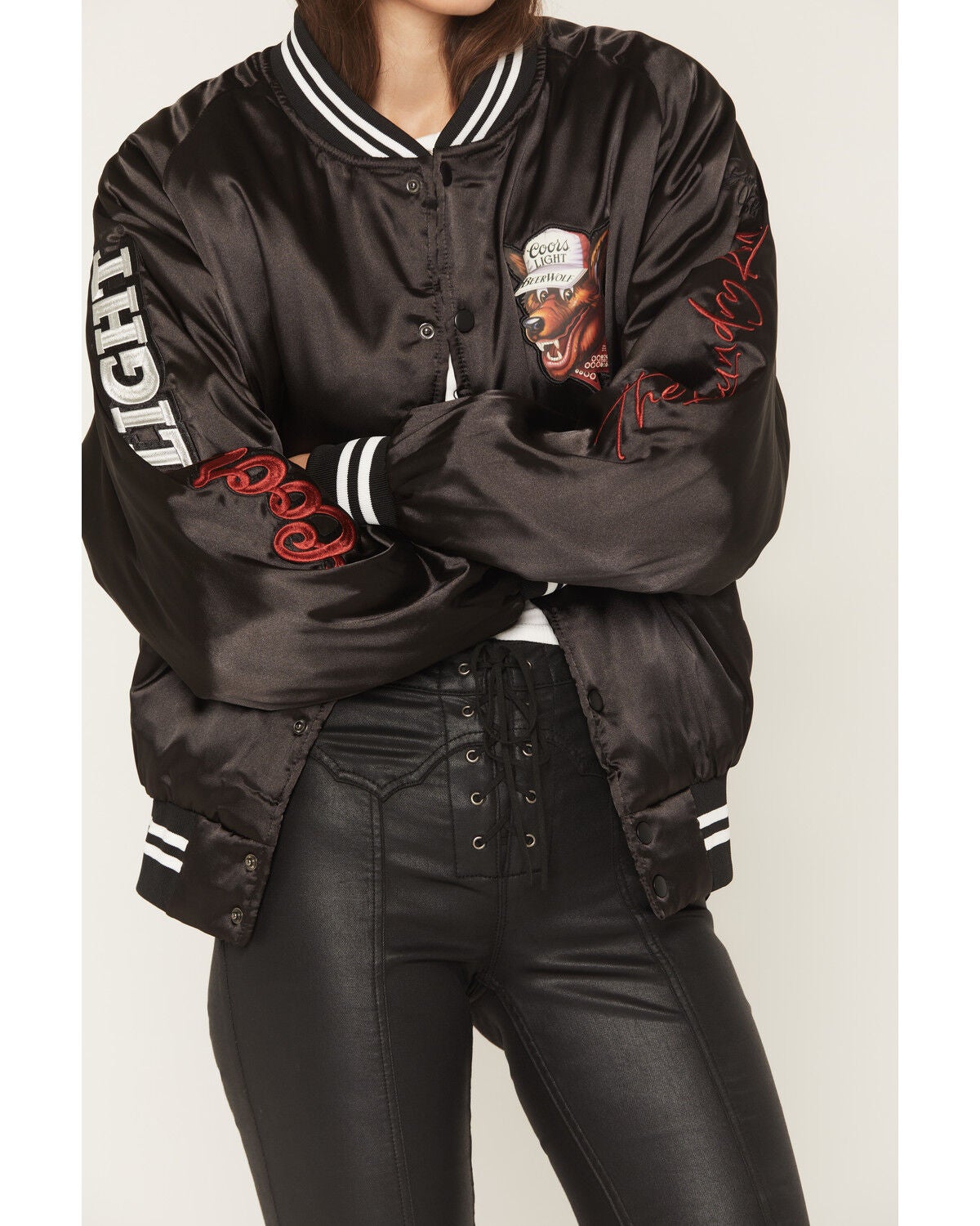 Image #3 - The Laundry Room Women's Coors Wolf Stadium Jacket, Black, hi-res