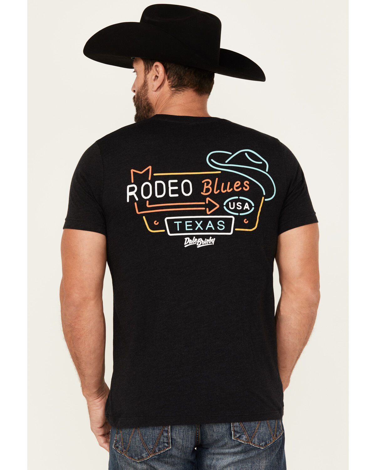 Image #1 - Rode Time Men's Rodeo Blues Short Sleeve Graphic T-Shirt, Black, hi-res