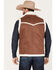 Wrangler Men's Sherpa Cowboy Vest, Brown, hi-res