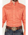Image #3 - George Strait by Wrangler Men's Geo Print Long Sleeve Button-Down Stretch Western Shirt, Red, hi-res