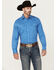 Image #1 - Wrangler 20X Men's Geo Print Long Sleeve Snap Stretch Western Shirt, Blue, hi-res