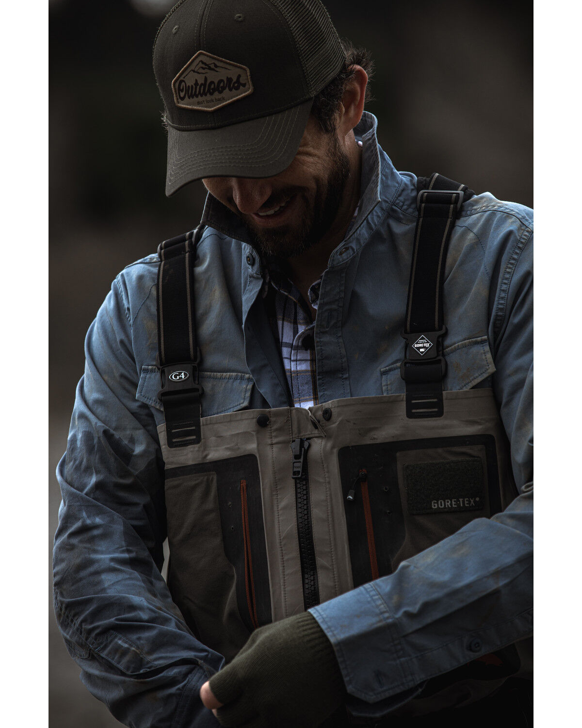 Image #1 - Brothers and Sons Men's Weathered Twill Solid Long Sleeve Button-Down Western Shirt, Indigo, hi-res