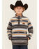 Image #1 - Cinch Boys' Striped Polar Fleece Pullover, Black, hi-res